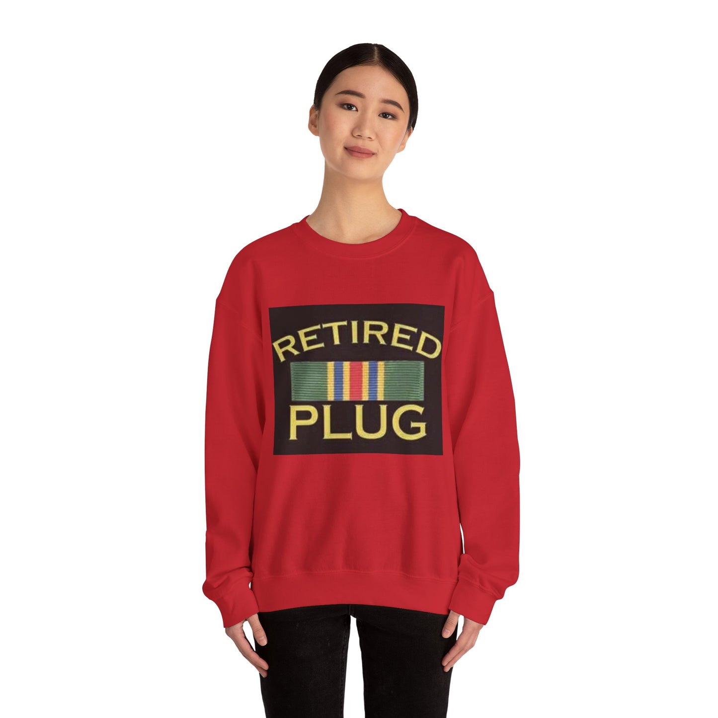 Retired Plug Sweatshirt, Unisex Crewneck, Funny Gift for Retiree, Casual Wear, Comfortable Loungewear, Gift for Veterans