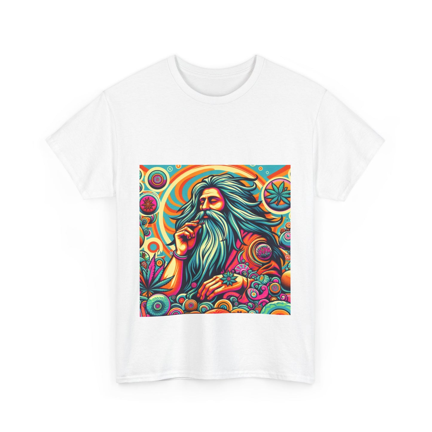 Psychedelic Sage Unisex Heavy Cotton Tee - Vibrant Cosmic Design