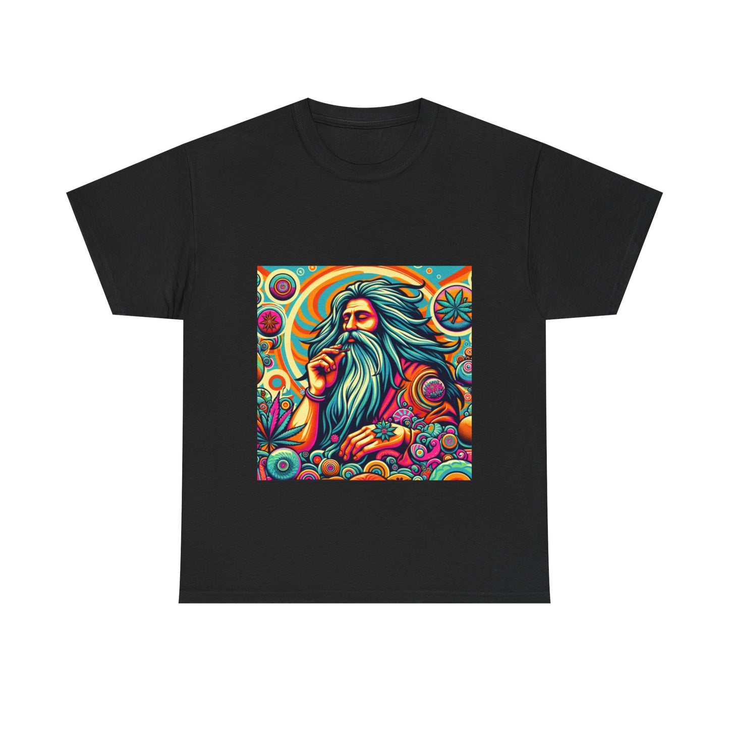 Psychedelic Sage Unisex Heavy Cotton Tee - Vibrant Cosmic Design