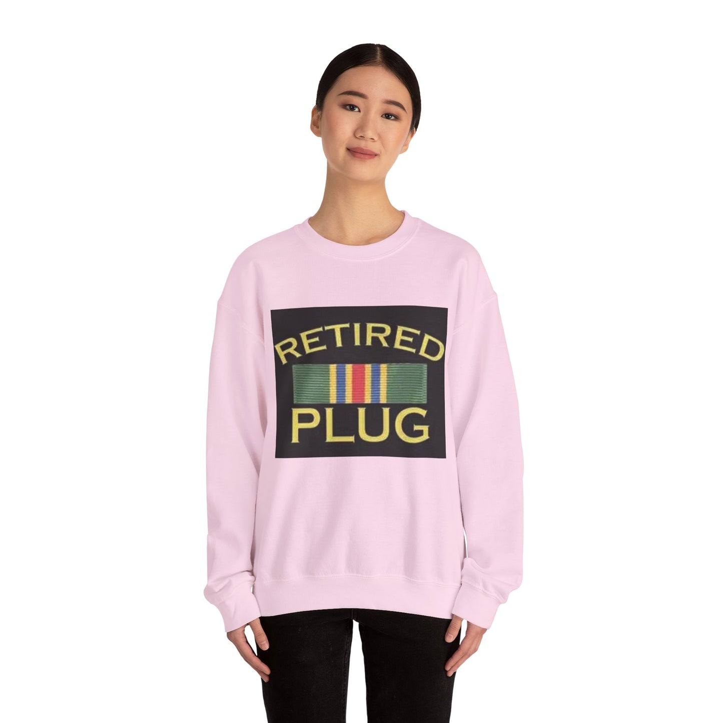 Retired Plug Sweatshirt, Unisex Crewneck, Funny Gift for Retiree, Casual Wear, Comfortable Loungewear, Gift for Veterans