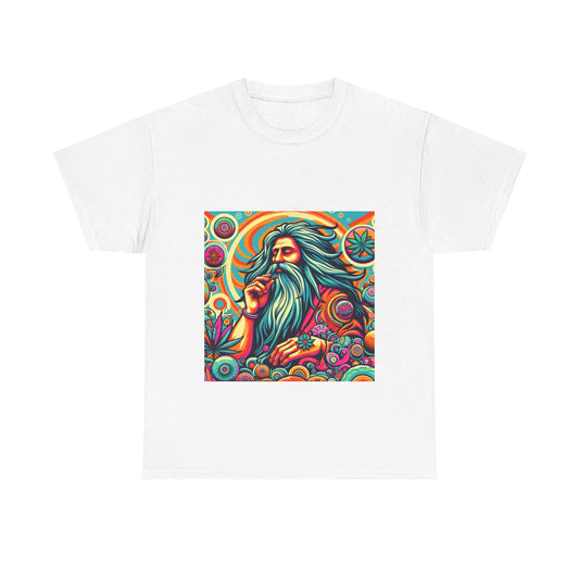 Psychedelic Sage Unisex Heavy Cotton Tee - Vibrant Cosmic Design