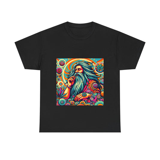 Psychedelic Sage Unisex Heavy Cotton Tee - Vibrant Cosmic Design